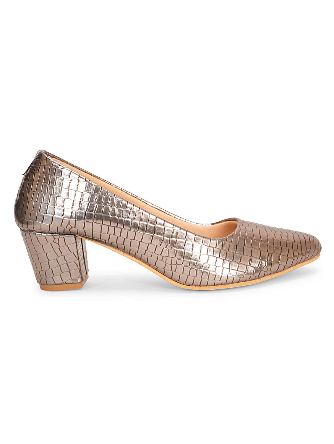 women light gold textured heel sandal - 20225214 -  Standard Image - 2