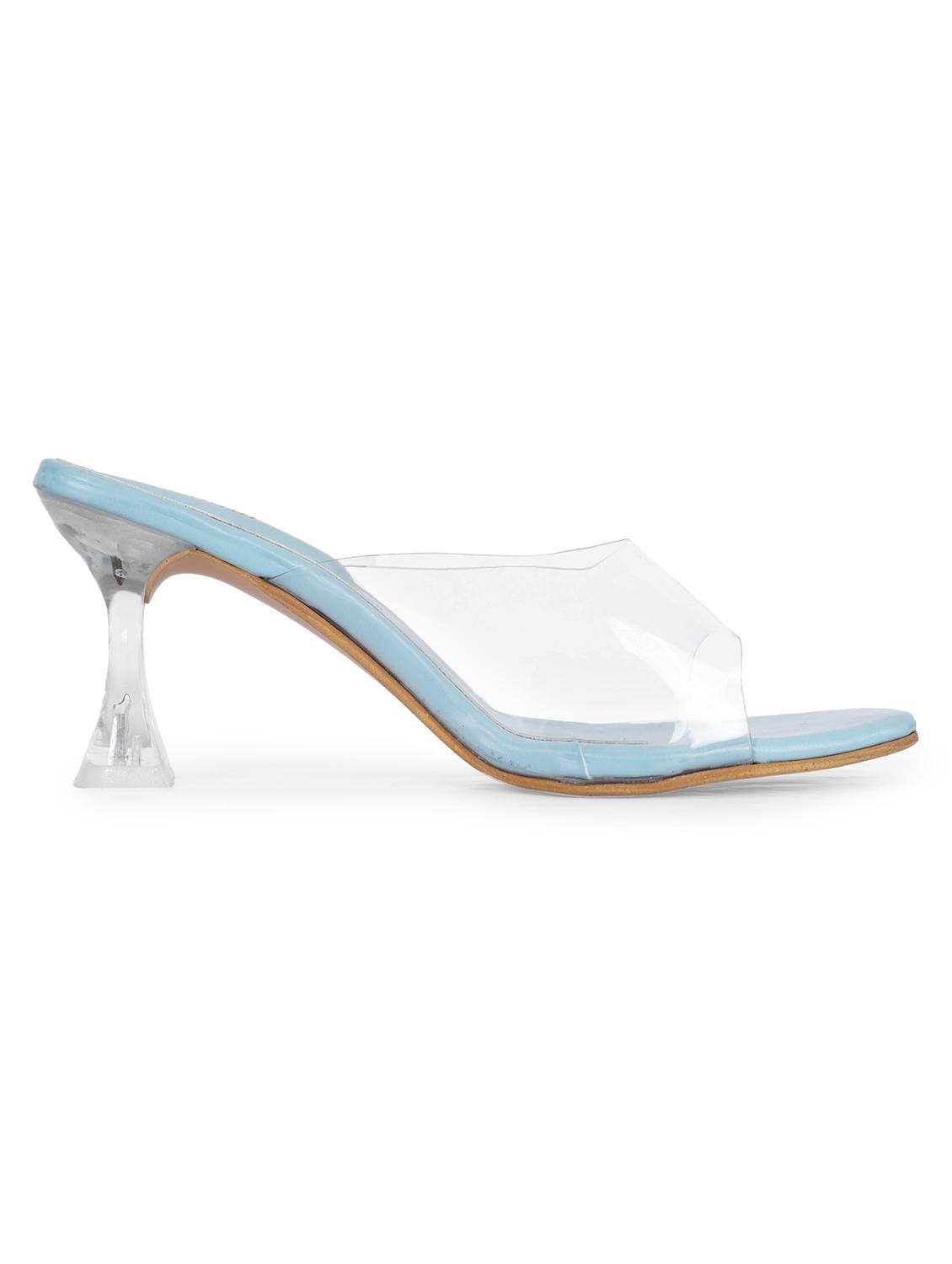 women's transparent blue heel sandal - 20225238 - Standard Image - 2