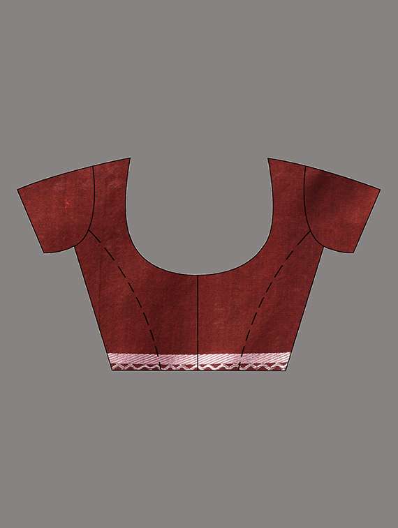 women's stripes maroon colored saree with blouse - 20225349 -  Standard Image - 2