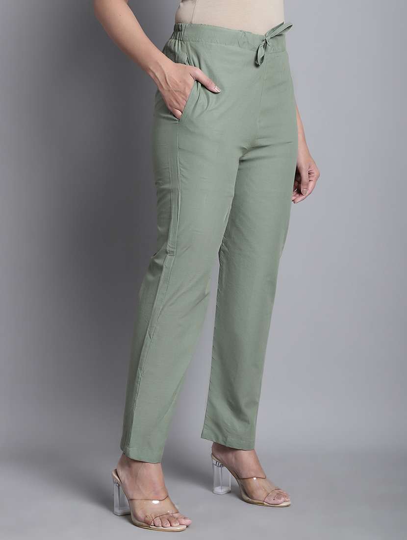 mid rise solid straight tapered pant - 20225556 -  Standard Image - 2