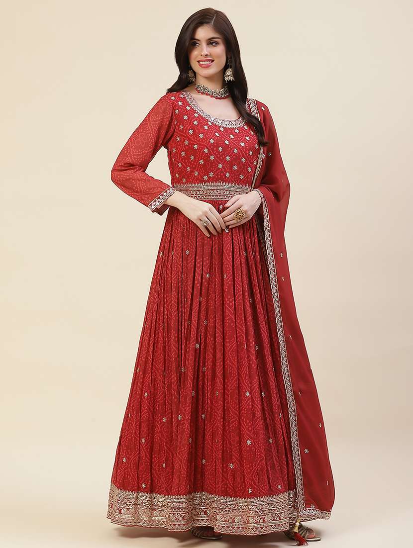 women red kurta dupatta set - 20225637 - Standard Image - 2