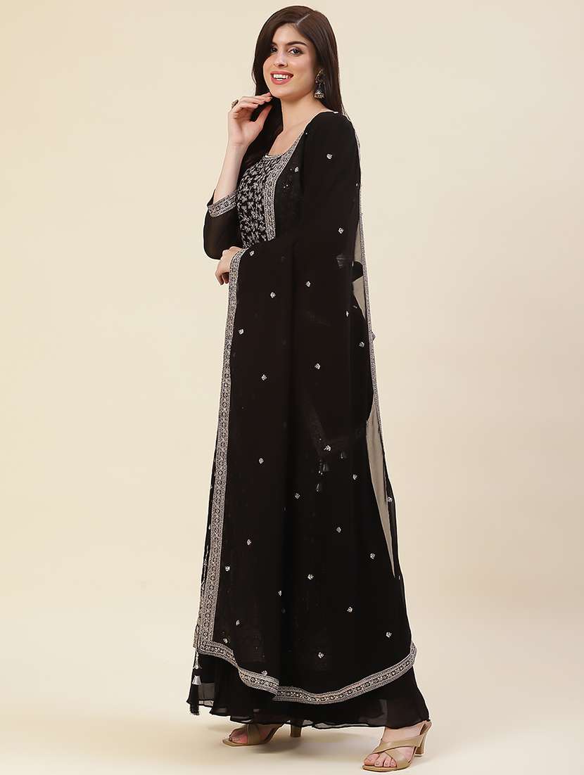 women embroidered kurta palazzo set with dupatta - 20225642 -  Standard Image - 2