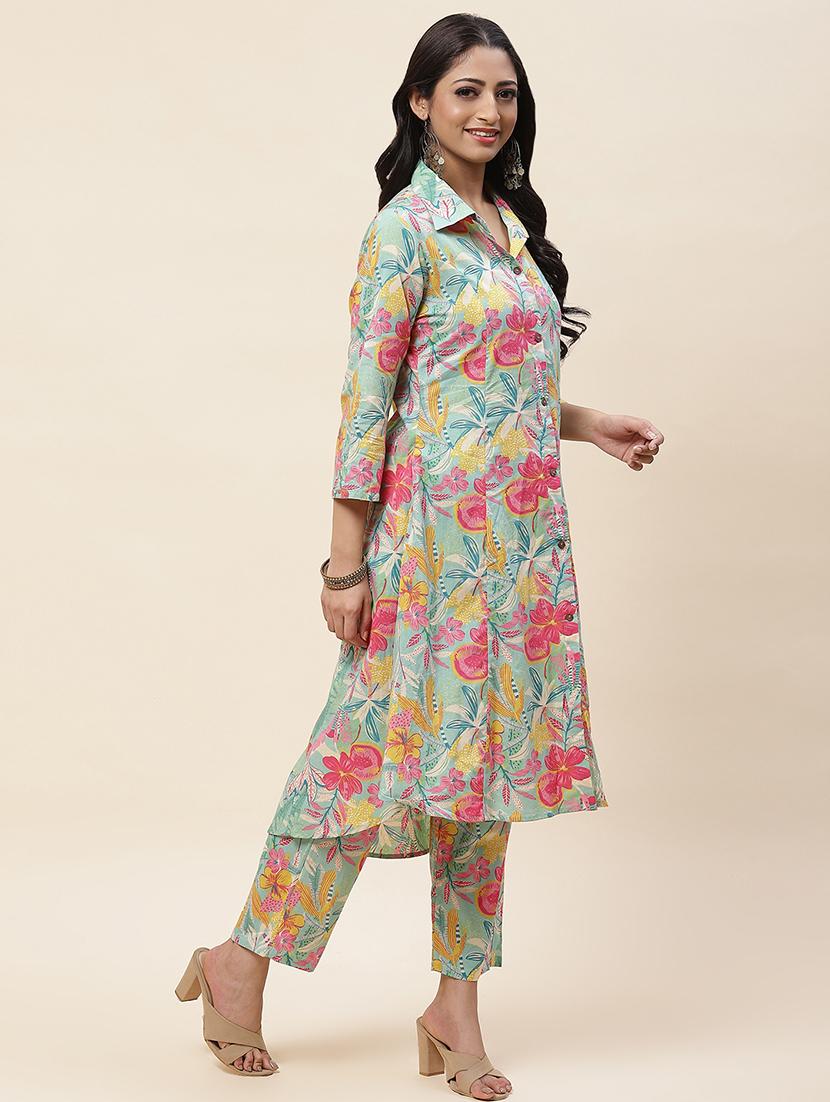 women floral printed kurta pant set - 20225693 - Standard Image - 2