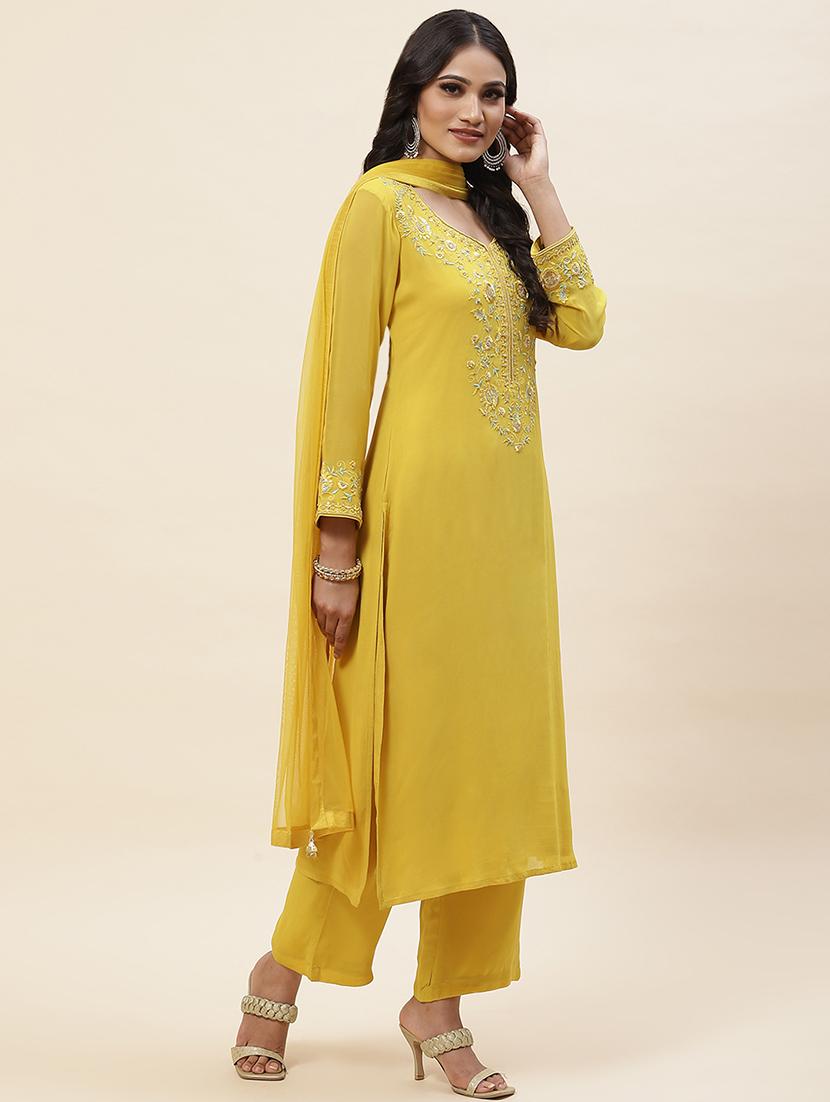 women embroidered kurta palazzo set with dupatta - 20225710 - Standard Image - 2