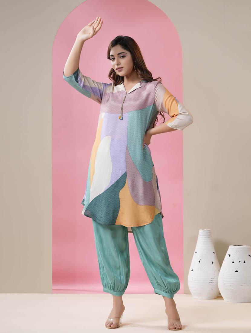 multi colored kurta salwar set - 20225769 - Standard Image - 2