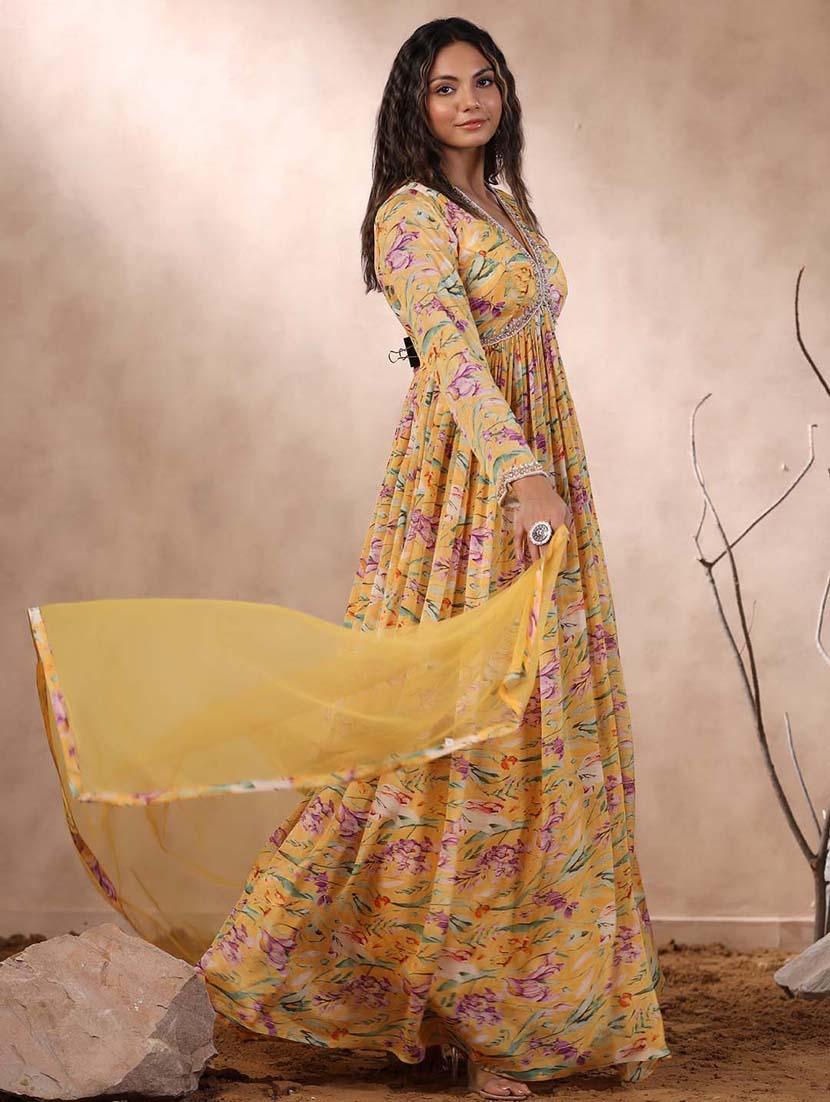 yellow colored kurta dupatta set - 20225819 - Standard Image - 2