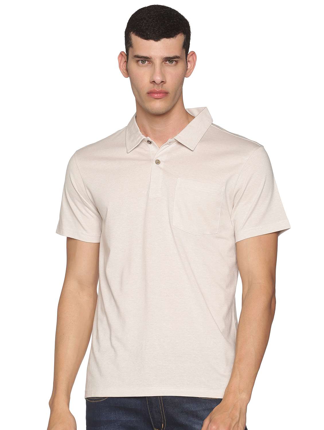 men's solid cotton polo t-shirt