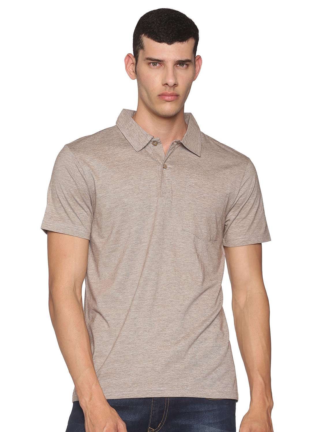 men's solid cotton polo t-shirt