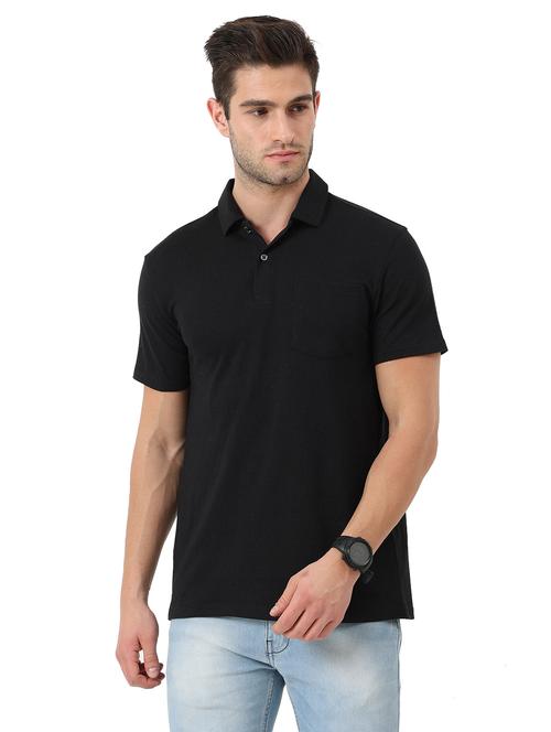 men's solid cotton polo t-shirt - 20229861 - Standard Image - 0