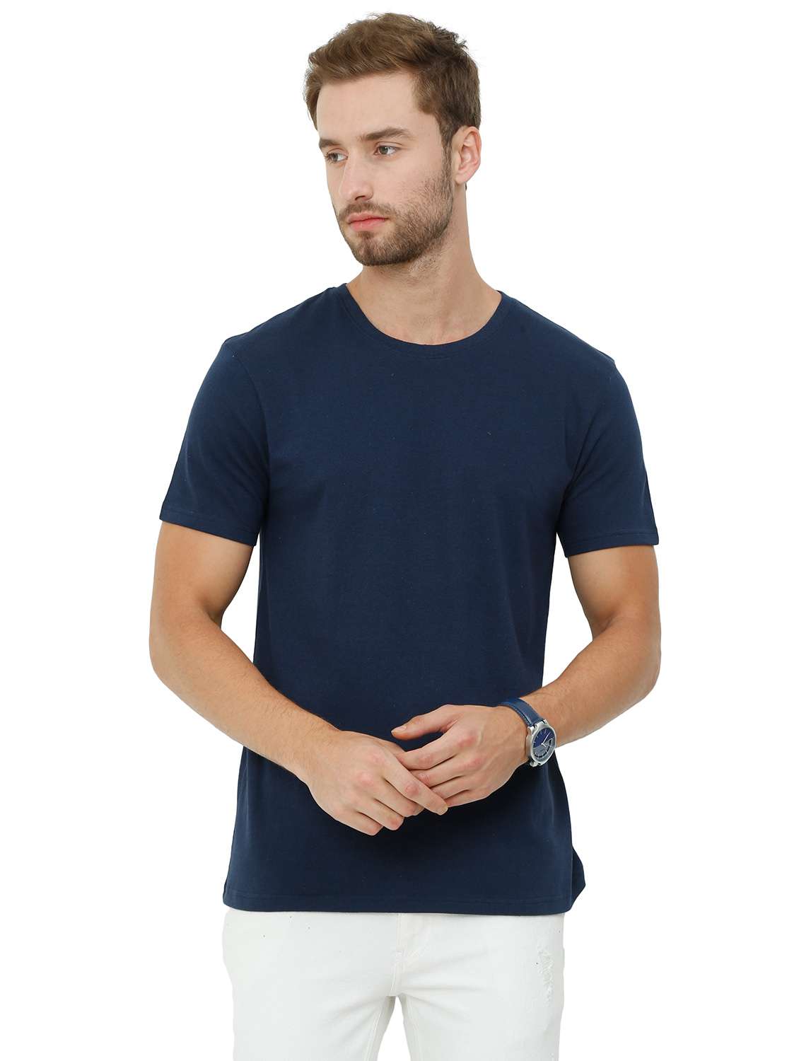 men round neck plain t-shirt
