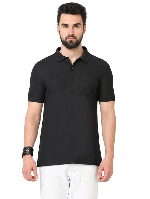men's solid cotton polo t-shirt - 20229877 -  Standard Image - 0