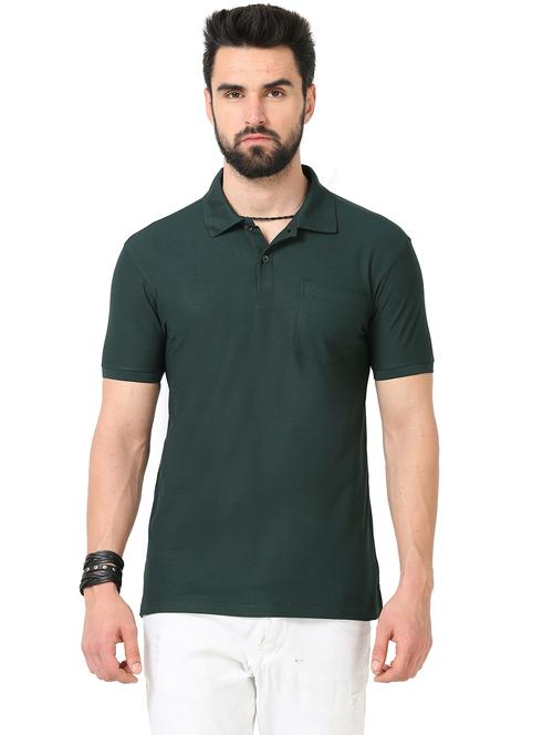 green solid polo t-shirt - 20229879 - Standard Image - 0