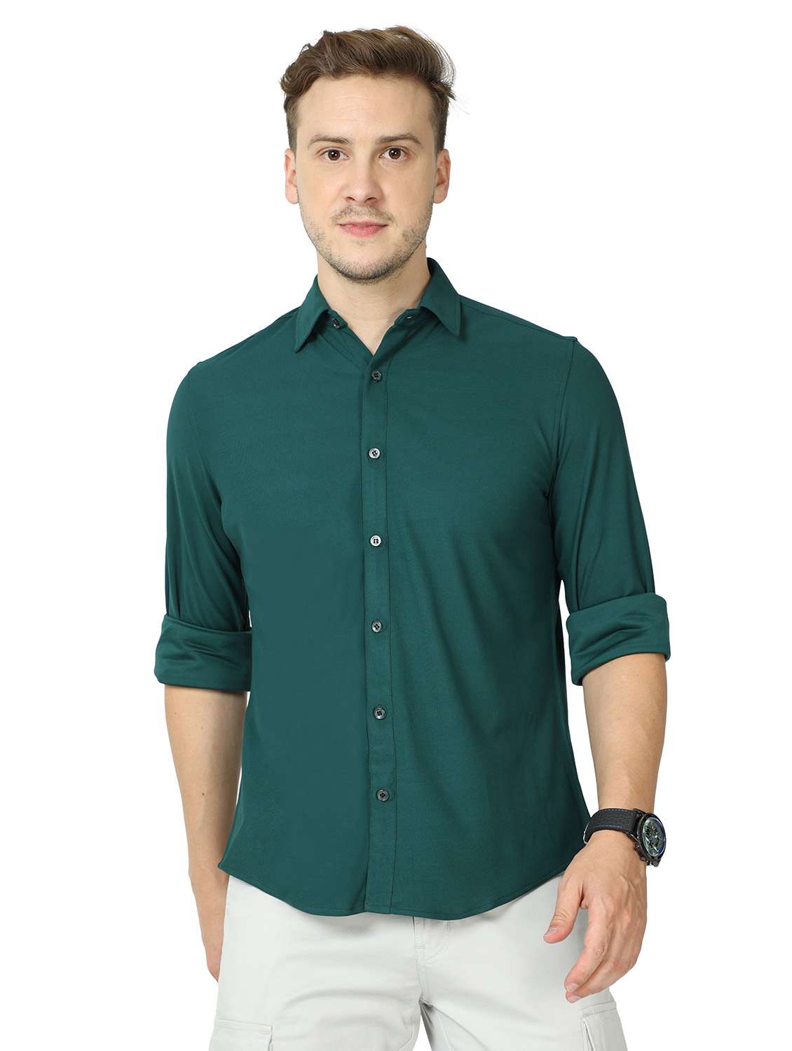 mens solid casual shirt