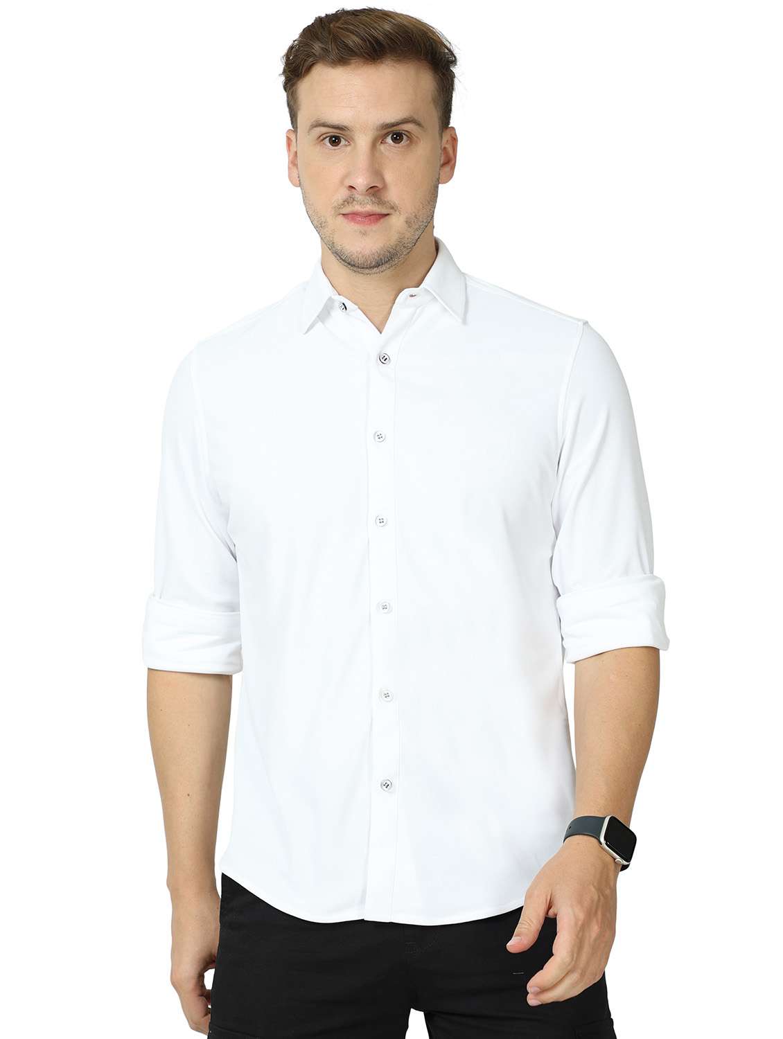 mens solid casual shirt