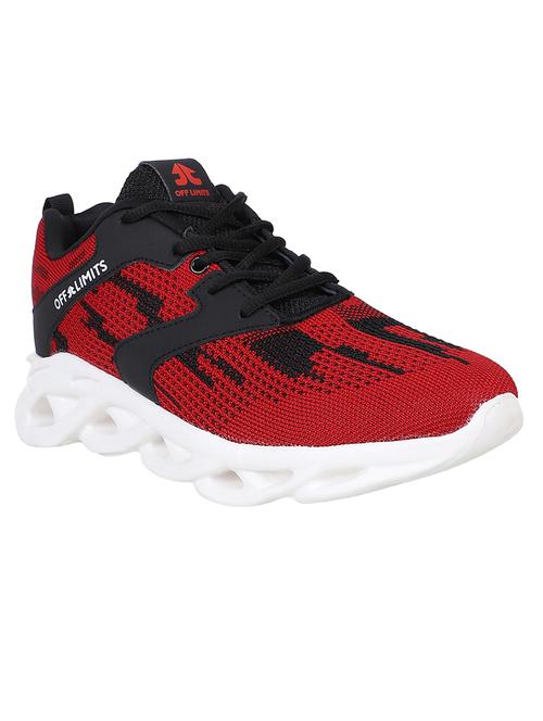 men red lace-up sports running shoe - 20230188 - Standard Image - 0