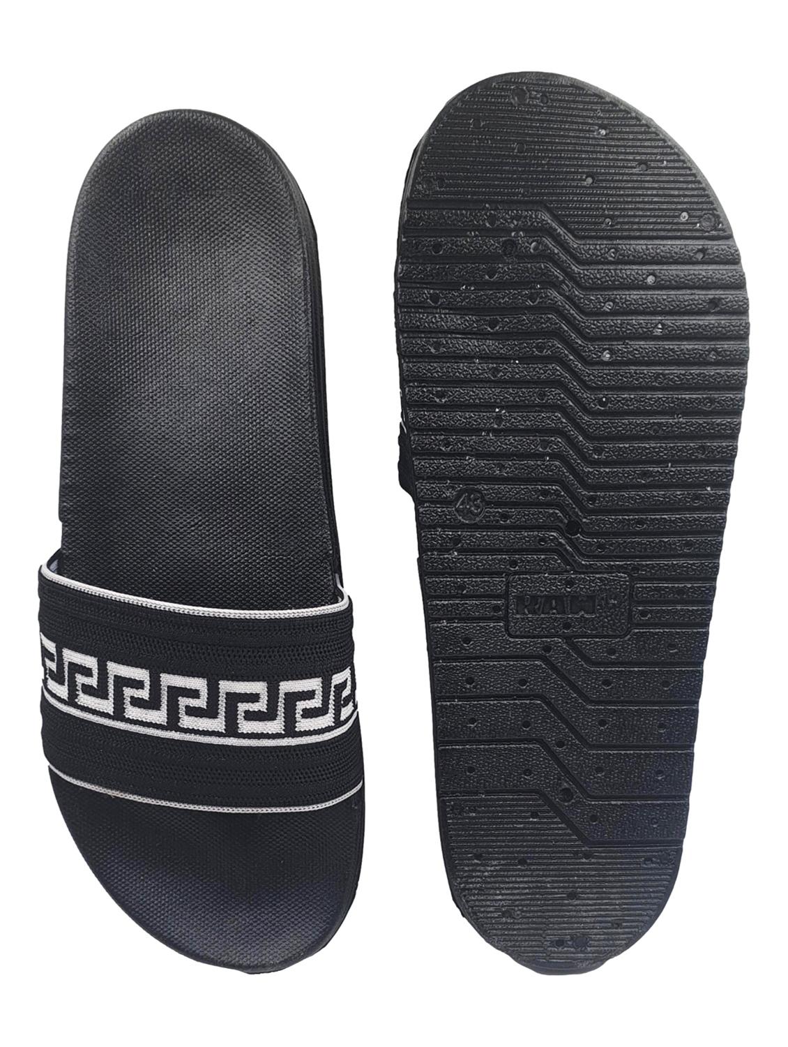 black synthetic slip on flip flops - 20240821 - Standard Image - 2