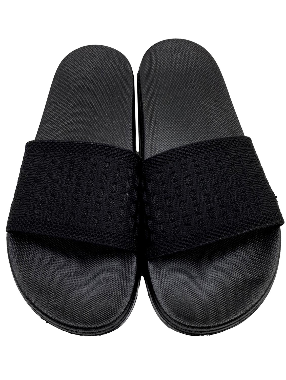 black synthetic slip on flip flops - 20240905 - Standard Image - 2
