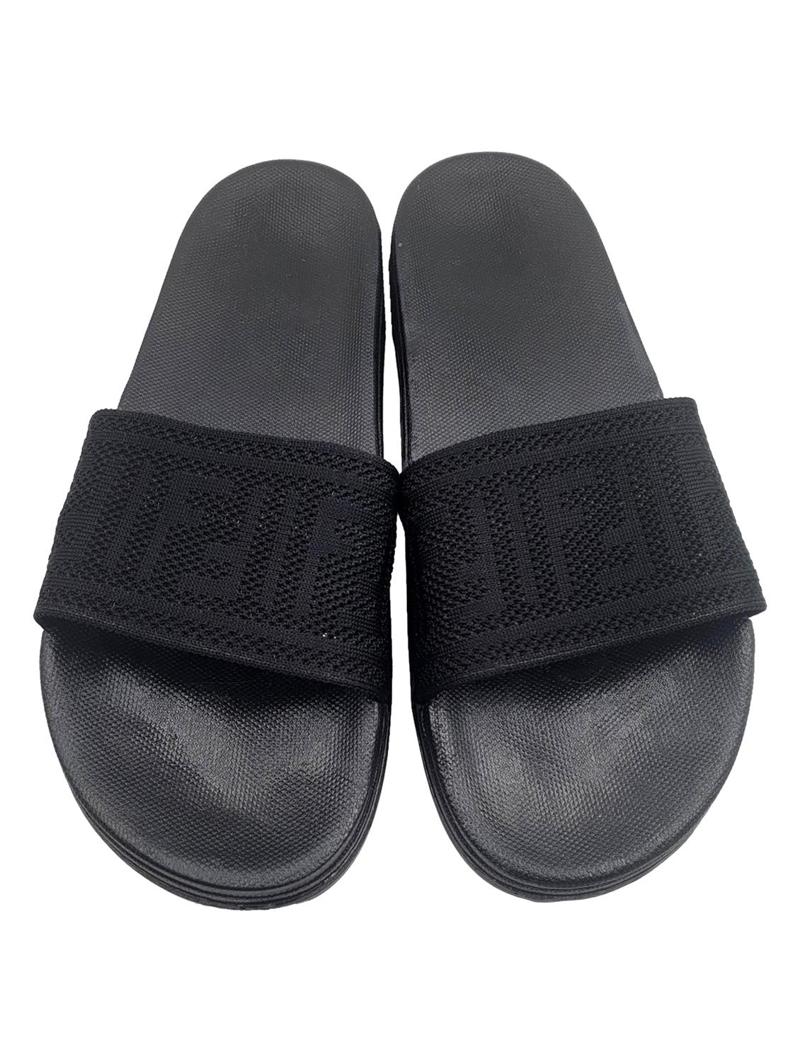 black synthetic slip on flip flops - 20240938 - Standard Image - 2