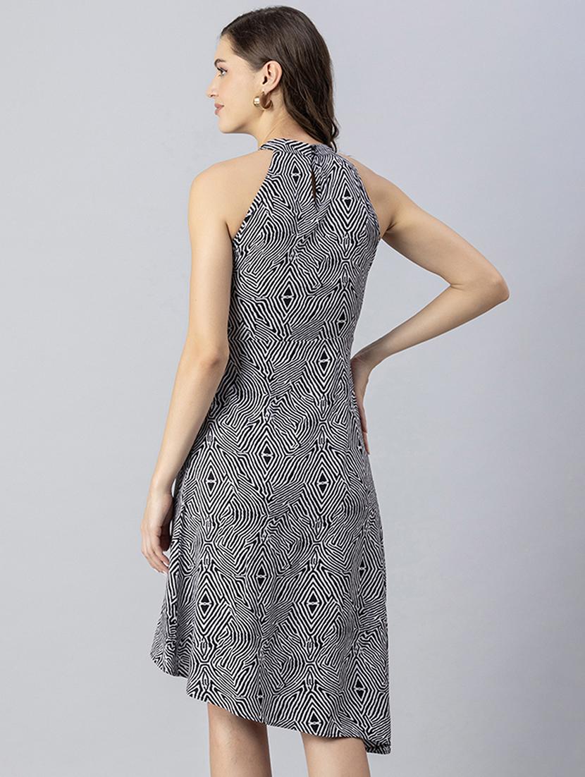 women printed halter neck sleeveless high low dress - 20244418 - Standard Image - 2