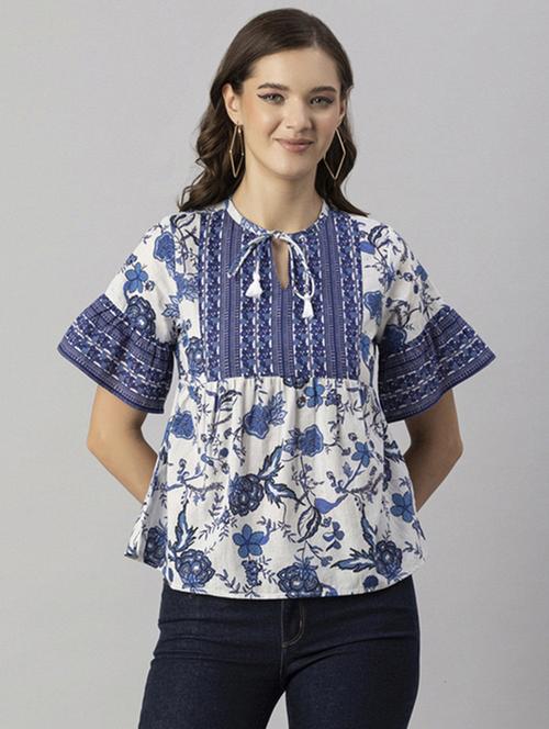 women's a line tie-up neck top - 20244866 -  Standard Image - 0