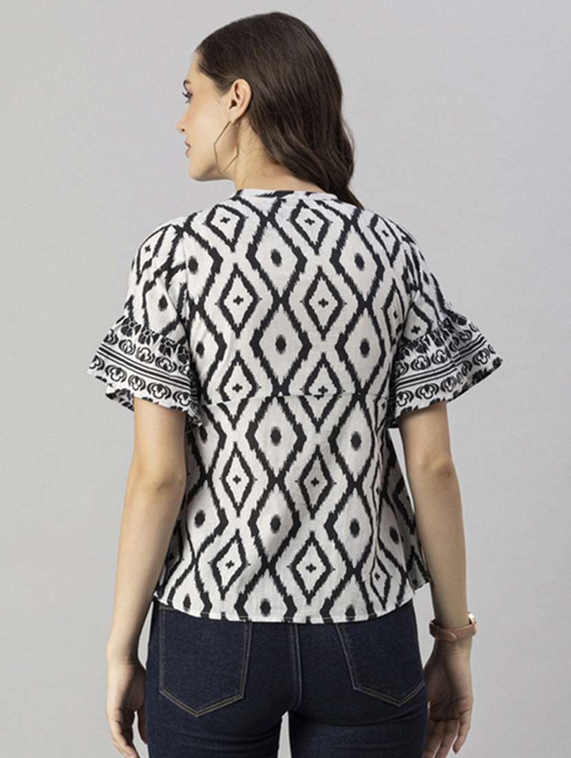 women's peplum tie-up neck top - 20244867 - Standard Image - 2