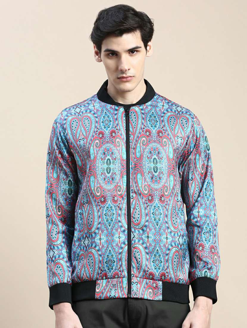men paisley print bomber jacket
