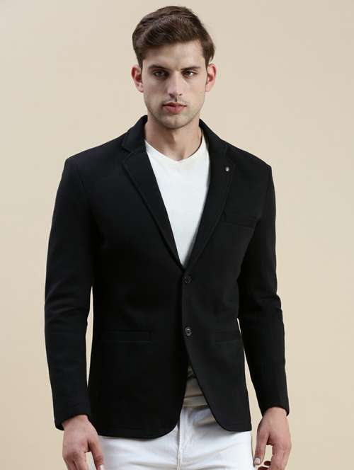 men solid single breasted casual blazer - 20245391 -  Standard Image - 0