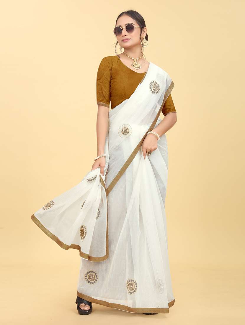 women's embroidered saree with blouse - 20245426 - Standard Image - 2