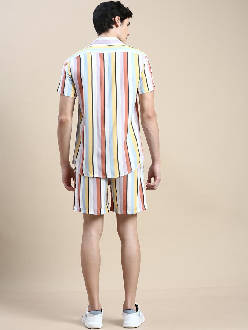 men printed shirt & shorts co-ord set - 20245465 - Standard Image - 2