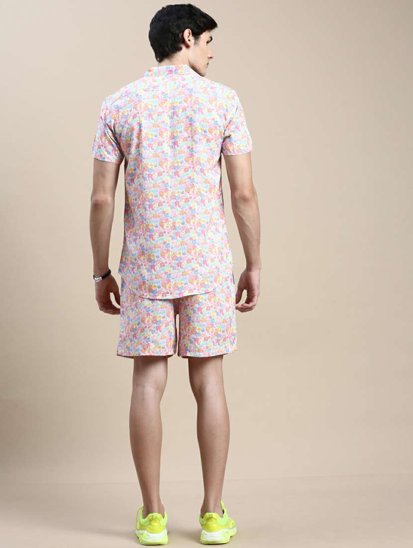 men printed shirt & shorts co-ord set - 20245472 -  Standard Image - 2