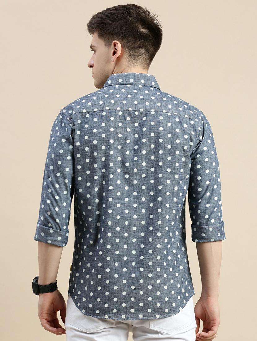 mens polka dots casual shirt - 20245563 - Standard Image - 2