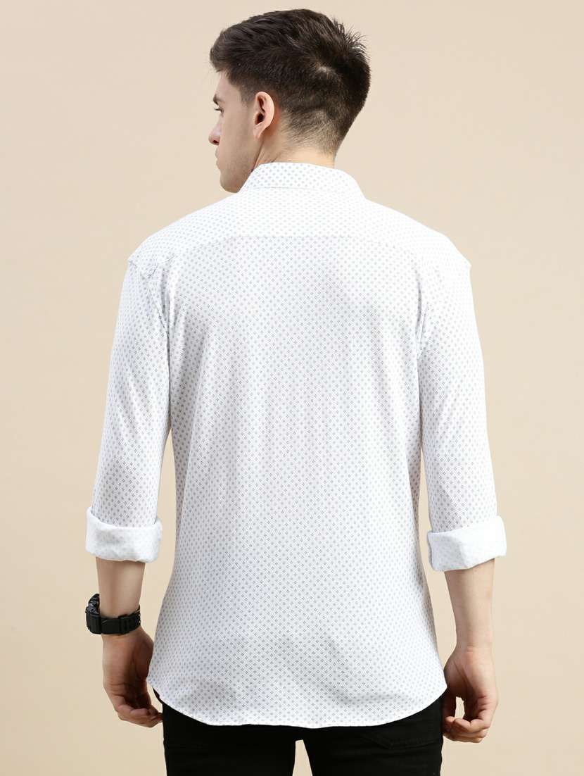 mens micro print casual shirt - 20245680 - Standard Image - 2