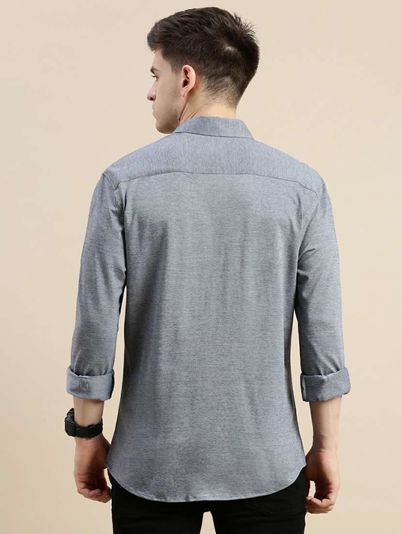 grey long sleeve casual shirt - 20245685 -  Standard Image - 2