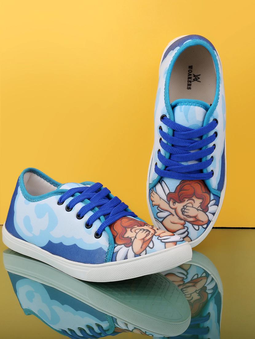 men graphic printed blue lace up sneaker - 20245826 -  Zoom Image - 0