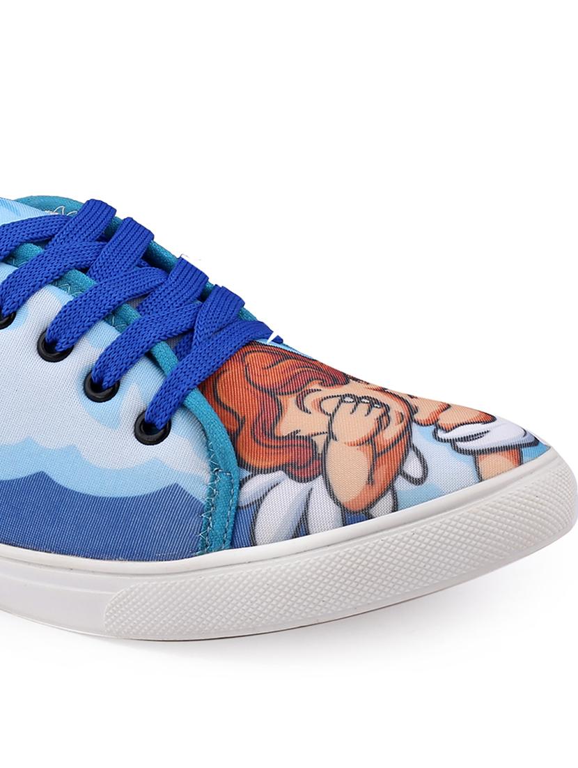 men graphic printed blue lace up sneaker - 20245826 - Standard Image - 7