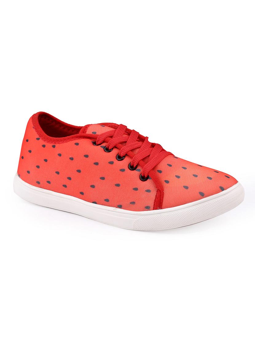 men printed red lace up sneaker - 20245827 - Standard Image - 2