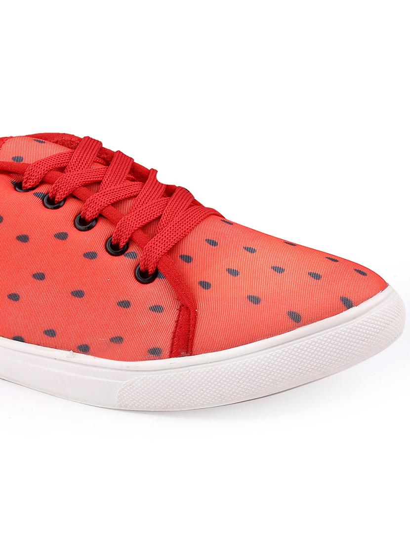 men printed red lace up sneaker - 20245827 - Standard Image - 7