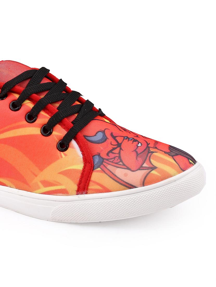 men graphic printed red lace up sneaker - 20245828 - Standard Image - 7
