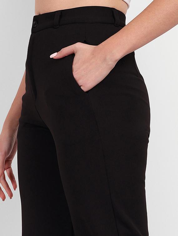 black solids high rise flat front trousers - 20245859 - Standard Image - 2