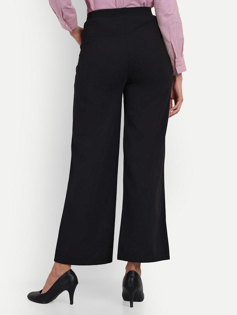 black solids high rise pleated trousers - 20245918 - Standard Image - 2