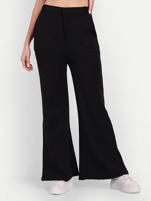 black solids high rise bootcut trousers - 20245929 - Standard Image - 0