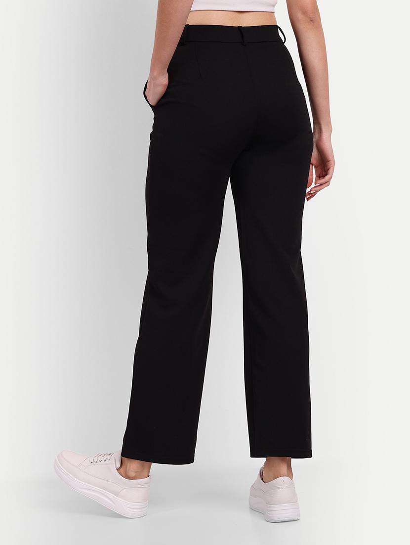 black solids high rise pleated trousers - 20246129 - Standard Image - 2