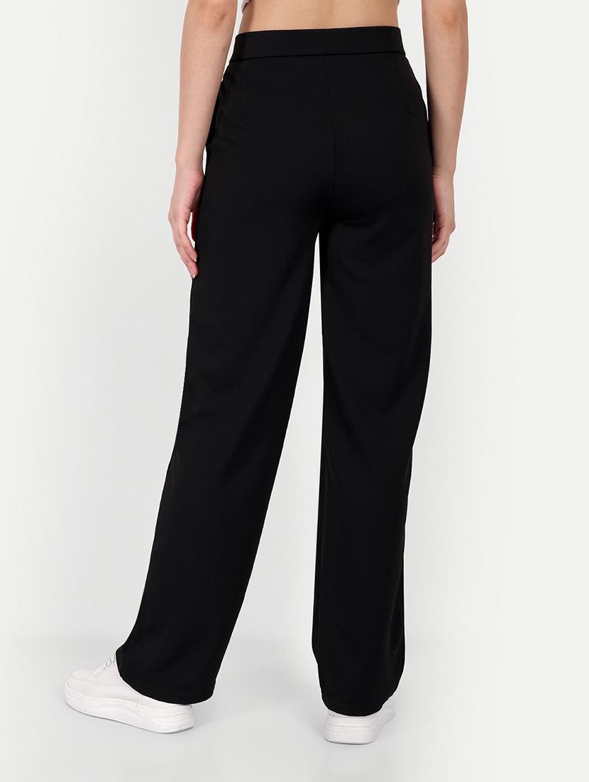 black solids high rise flat front trousers - 20246155 - Standard Image - 2