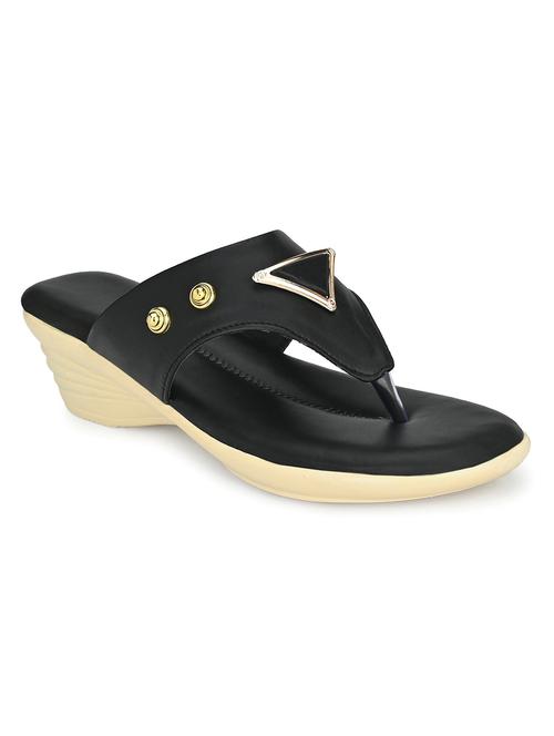 women's black slip on wedge - 20246750 - Standard Image - 0