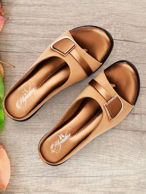 women brown slip on sandal - 20246752 -  Standard Image - 0