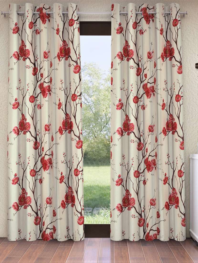 fashion string 2 pieces 3d tulips eyelet polyester door curtains