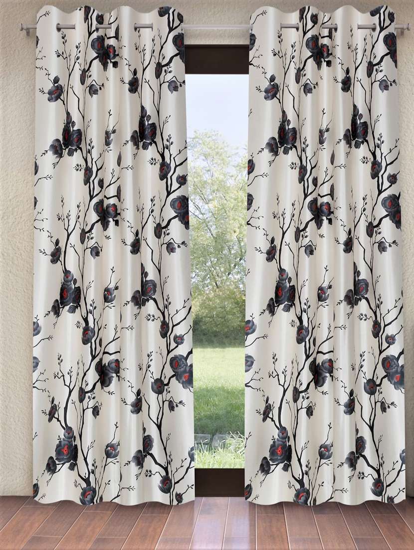fashion string 2 pieces 3d tulips eyelet polyester door curtains
