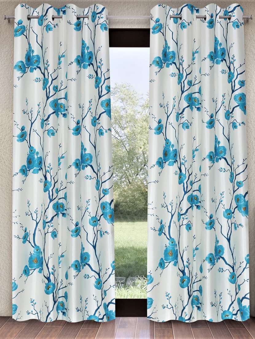fashion string 2 pieces 3d tulips eyelet polyester door curtains - 20246906 -  Zoom Image - 0