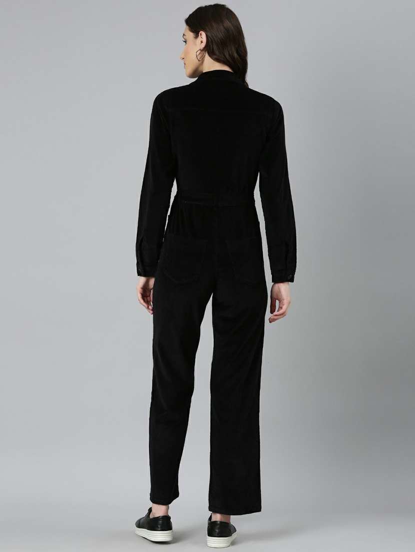black solid full length jumpsuit - 20249117 -  Standard Image - 2
