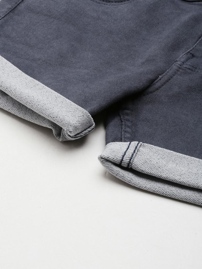 grey s olid slim fit denim shorts - 20249284 - Standard Image - 7